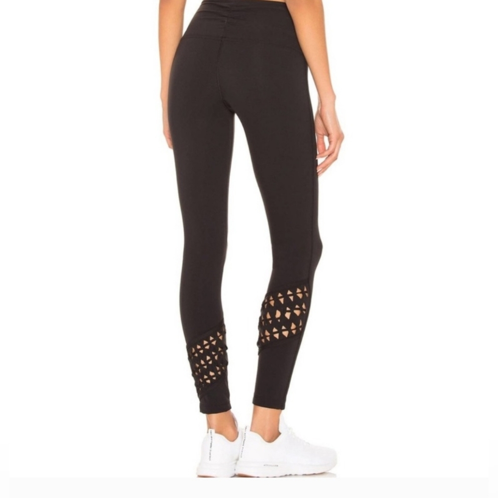 Free People‎ Revelation Leggings Black macrame cut-outs at the calf size small